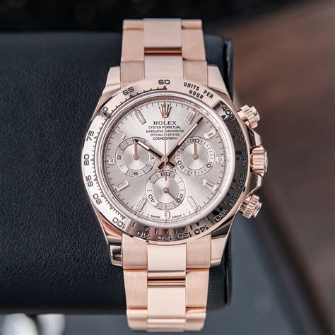 Rolex Daytona Rose gold Sundust Baguette Dial 